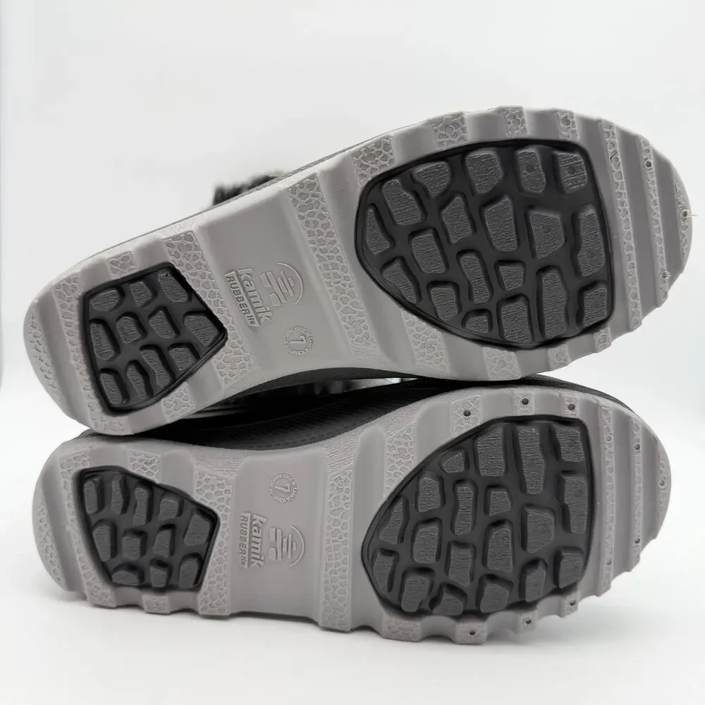 Kamik Kids SNOWANGEL Boots US 7 EU 39 Grey Blue Fleece Insulated Waterproof NIB